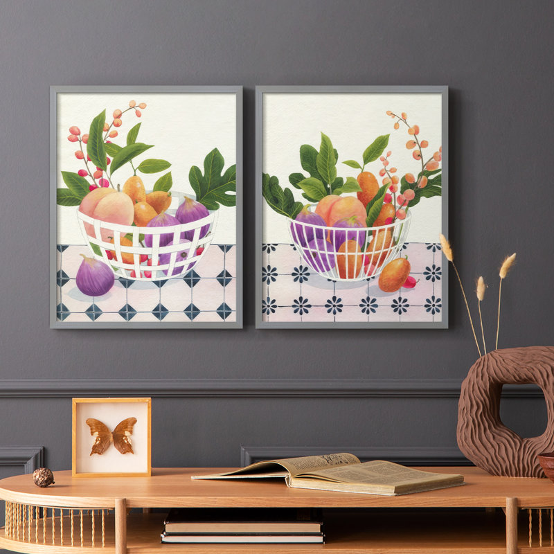 «Bright Fruit I», reproduction encadrée de qualité supérieure - prête à être accrochée - aucun clou requis - aucun clou requis