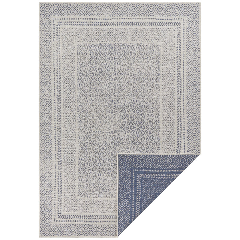 Frame Flatweave Blue Rug, Rectangle 120 x 170cm