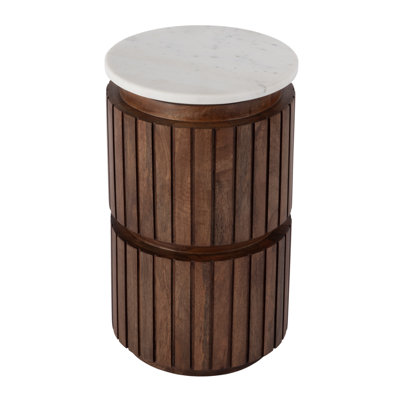 Table d'appoint en marbre et en bois l 12 po Lamberth