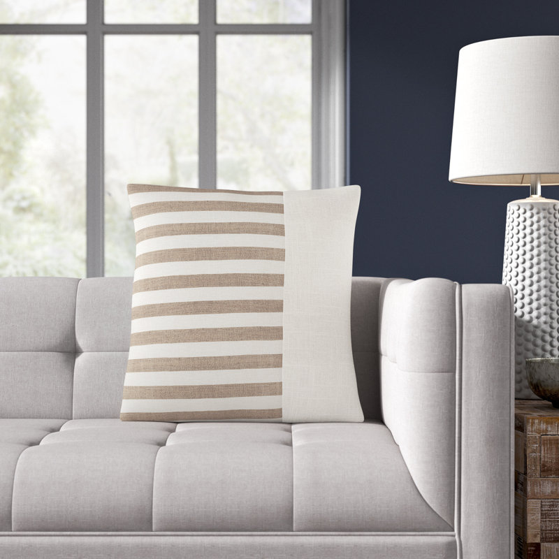 Hegg Striped Linen Reversible Throw Pillow, 20" x 20", Down