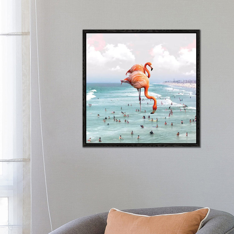 Beaching Around - Print on Canvas, Black Framed, 66.04 cm H x 66.04 cm W