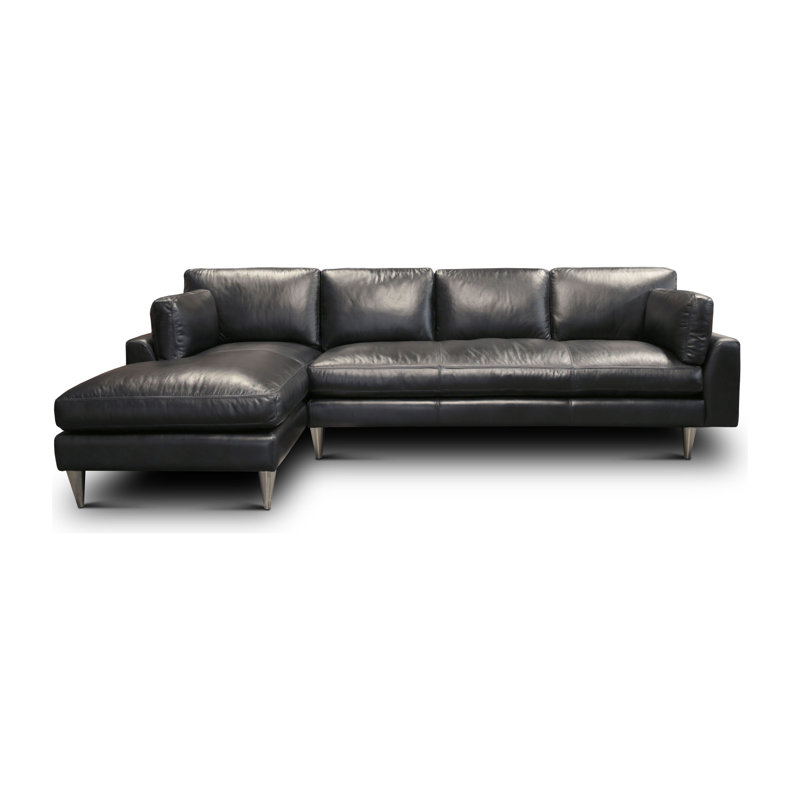 Canapé modulaire en cuir fleur Skyana, Face à la gauche