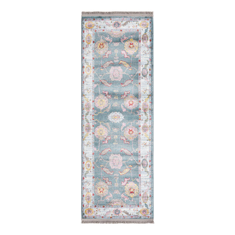 Tapis Haefner_Gris et bleu, Tapis de couloir 2 pi 2 po x 6 pi