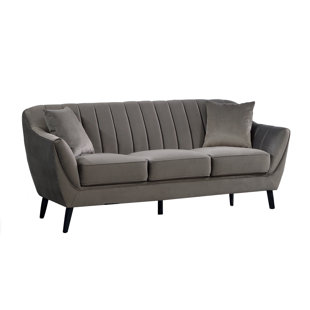 Canapé avec 2 coussins, velours gris anthracite