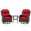 Ensemble de patio extérieur en osier pour 2 personnes, 2 chaises pivotantes et 1 table d'appoint avec coussins-1418403370