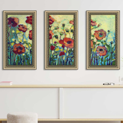 "Anitas Poppies" par Jennifer Lommers, impression sur acrylique 3 pièces
