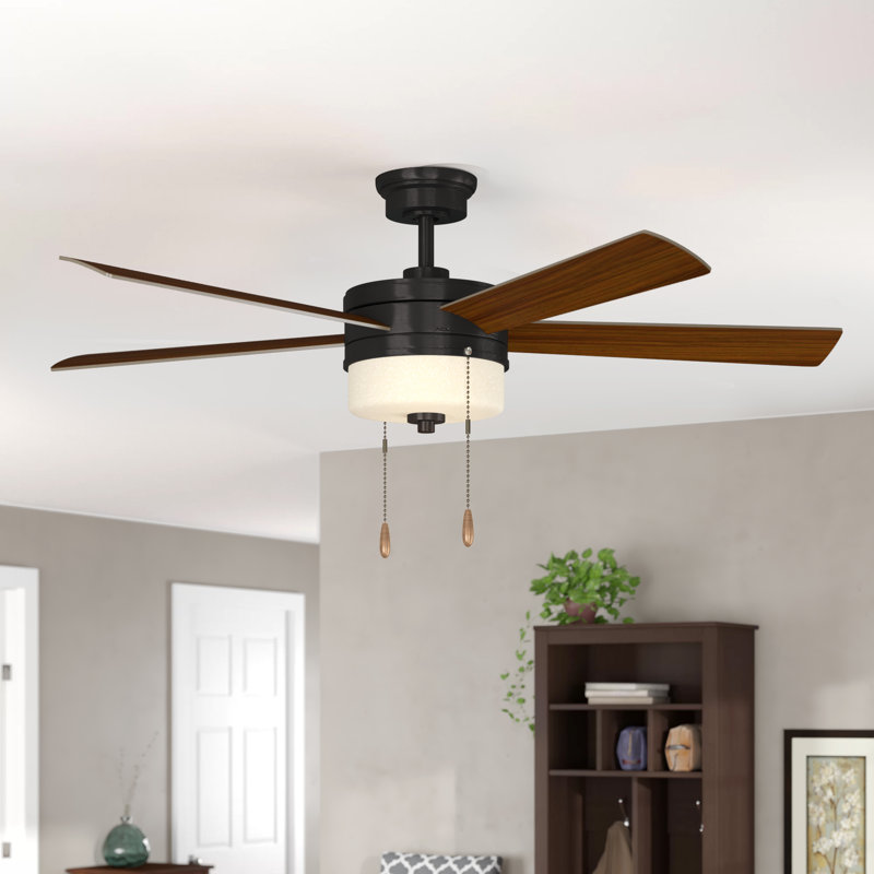 Maryville 52'' Ceiling Fan with LED Lights, Black/Beige