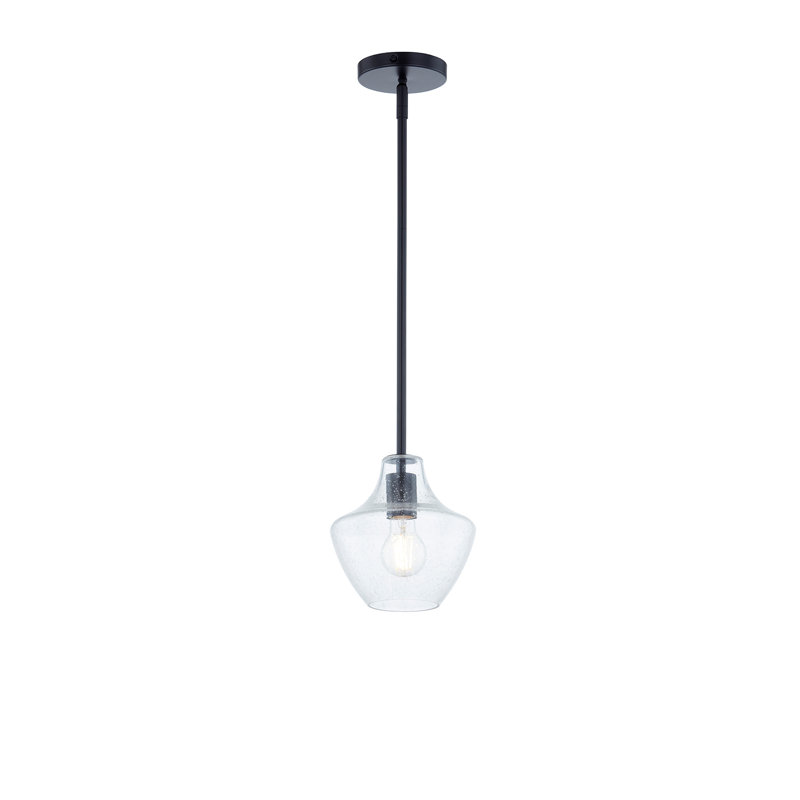 Fusion - luminaire suspendu 1 lumière Harlow, H 7,5 po x l 7,5 po x P 7,5 po, Noir mat