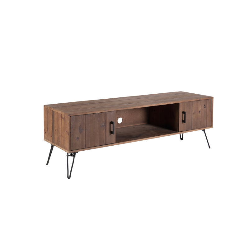Meuble télé en bois récupéré de style industriel avec meuble de rangement pour salon