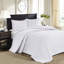 Grand couvre-lit réversible blanc - Rembourrage attrayant en coton prélavé matelassé pour un repos divin 2 taies décoratives incluses