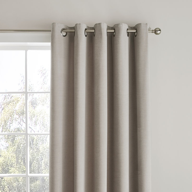 Abbott Semi Sheer Curtain Pair, Grey, 163 W x 229 D cm