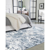 Transitional Koru Area Rug Blue Colour
