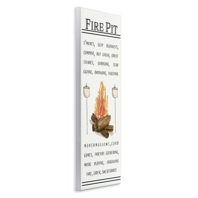 Fire Pit & Marshmallows Wall Plaque Art by Corrine Rose Designs