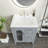 Jermia 24 " W Free Standing Wall Mounted 1 Single Vanity Bathroom Vanity With Ceramic Top-1153104870