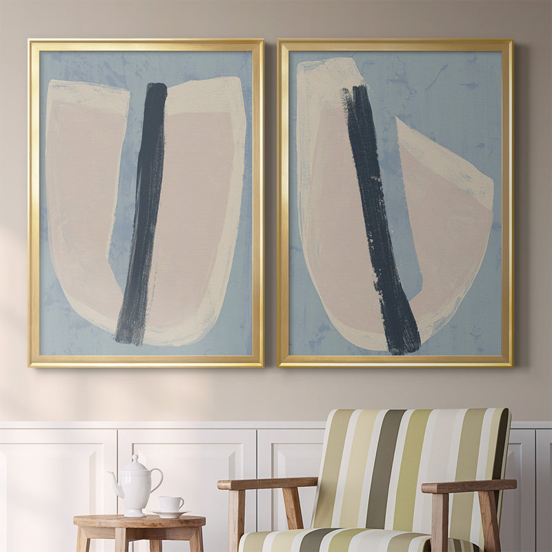 «Paper Slice I», toile encadrée de qualité supérieure - prête à être accrochée, H 30,5 po x l 45 po, Doré