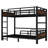 Twin XL Convertible Metal Bunk Bed, Split Loft and Platform Design, Vintage Black-1425272926-1425272920