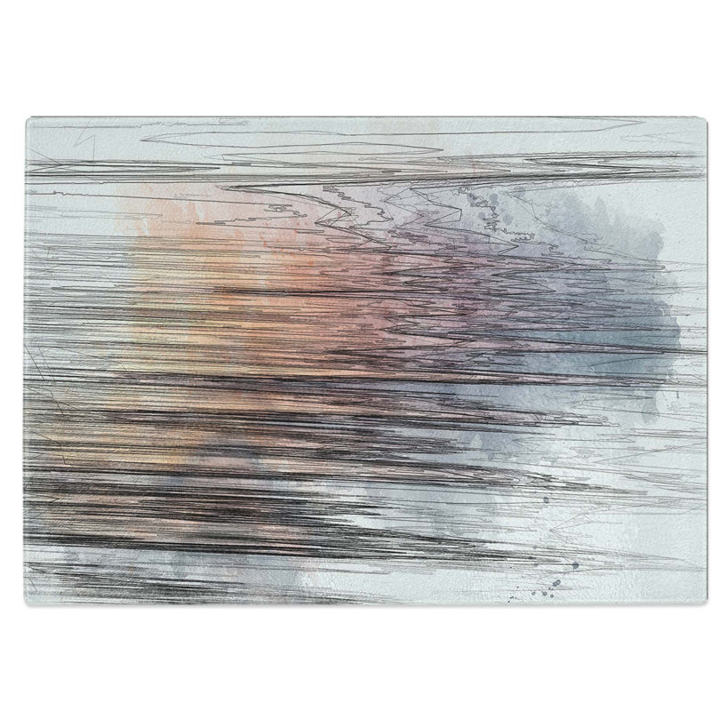 Tempered Glass Calming Ocean Chopping Board, 39 cm W x 28.5 cm L