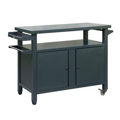 Grill Carts Outdoor Storage Cabinet with Wheels, Metal Outdoor Grill Table Kitchen Dining Table Cooking Prep BBQ Table for Patio, Kitchen Island, Home Party, Bar