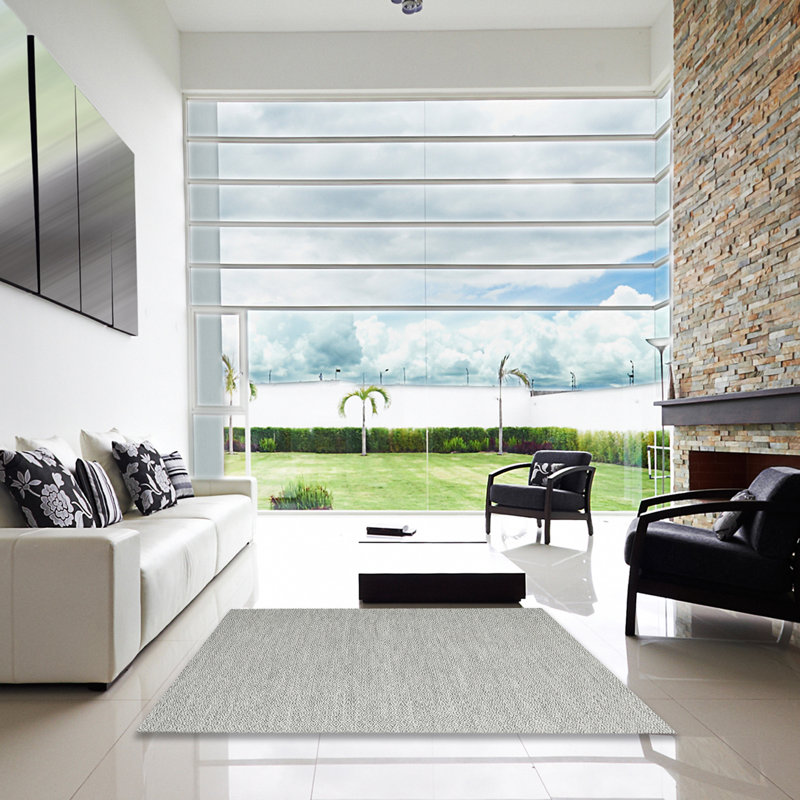 Tapis gris zone contemporaine Huges, Carré 3 pi