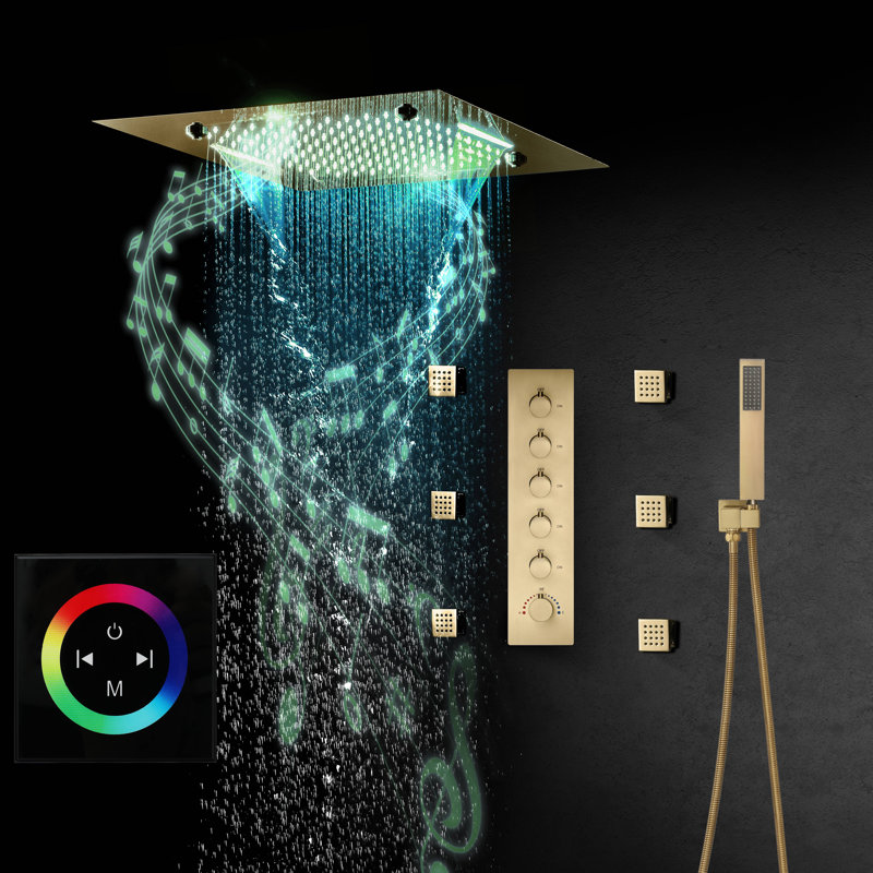 All-In-One Kit with Rough in-Valve, Brushed Gold