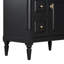 Meuble-lavabo de 30 po avec lavabo, armoire de salle de bain autoportante noire avec tiroir rabattable et tablette réglable, structure en bois d'hévéa massif, panneaux de fibres à densité moyenne et poignées en métal-629345712