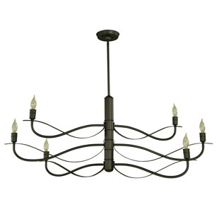 Lustre à niveaux 6 lumières façon bougie