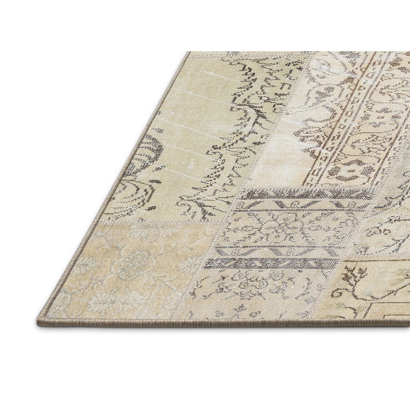 Tapis contemporain beige / brun, Rectangle 5 pi x 7 pi