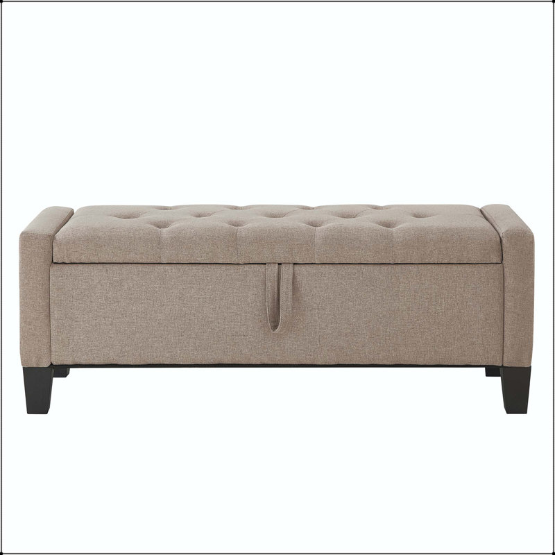 Banc de rangement avec repose-pieds et capitonnage, Black, Black