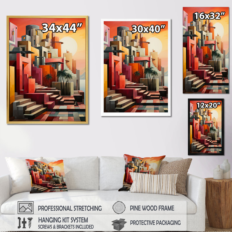 Monuments dévoilés Couchers de soleil III, Cadre doré simple, H 44 po x l 34 po x P 1,5 po