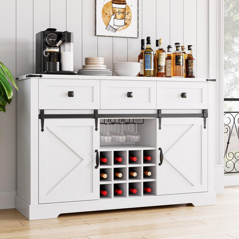 Armoire de bar 15,5 po Claudia, Blanc / brun