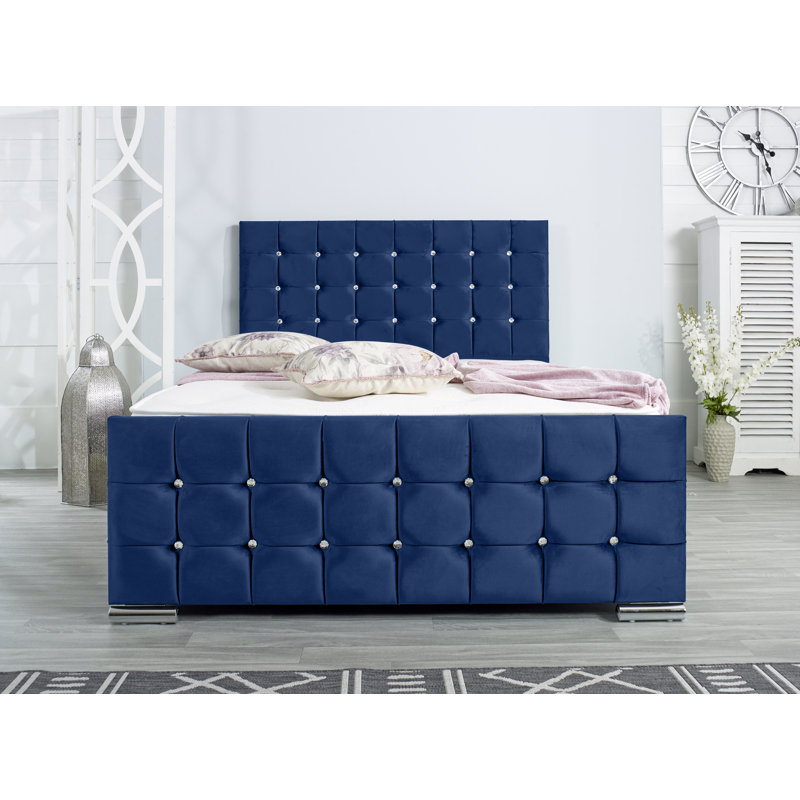 Lexington Upholstered Bed Frame, Double (4'6), Blue