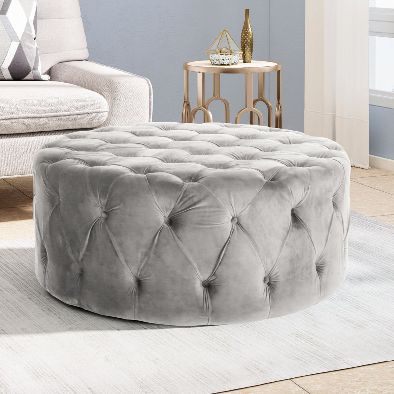 Velours gris avec l 41,18 po Largeur, 17,07 hauteur, profondeur de construction, contemporain
