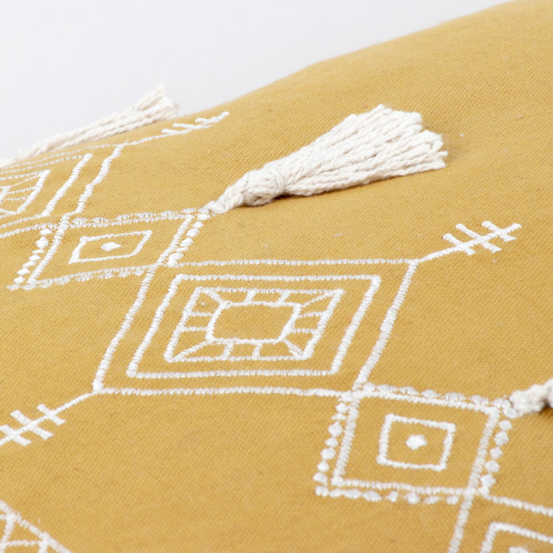 Pritta Geometric Rectangular Cushion, Mustard
