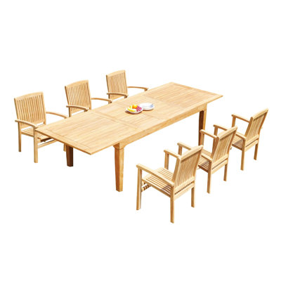 Ensemble repas 7 pièces teck Matamoros