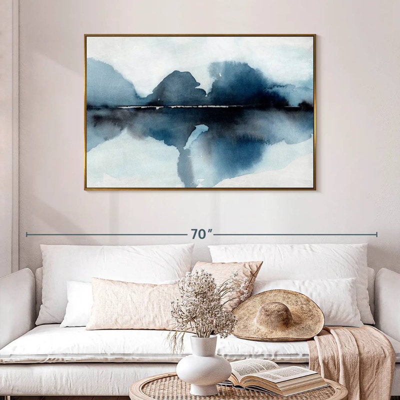 Mystic Horizon I, 46 po x 31 po, Cadre flottant doré