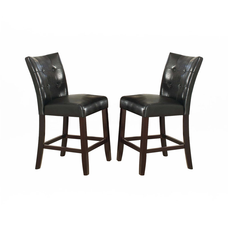 Chaise haute en cuir rembourrée (ensemble de 2)
