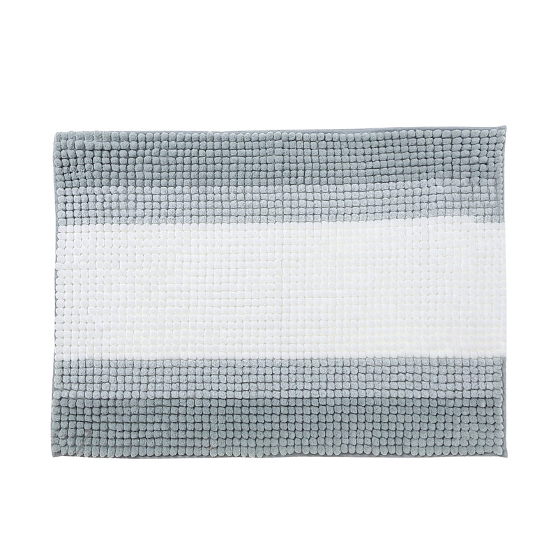 Berke Polyester Blend Non-Slip Bath Rug, Grey