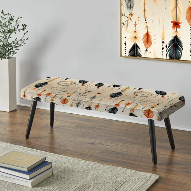Motif bohème désert Dreamcatchers - banc rembourré noir Boho