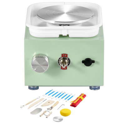 Mini Pottery Wheel Electric Ceramic Wheel Machine 0-320RPM Speed White