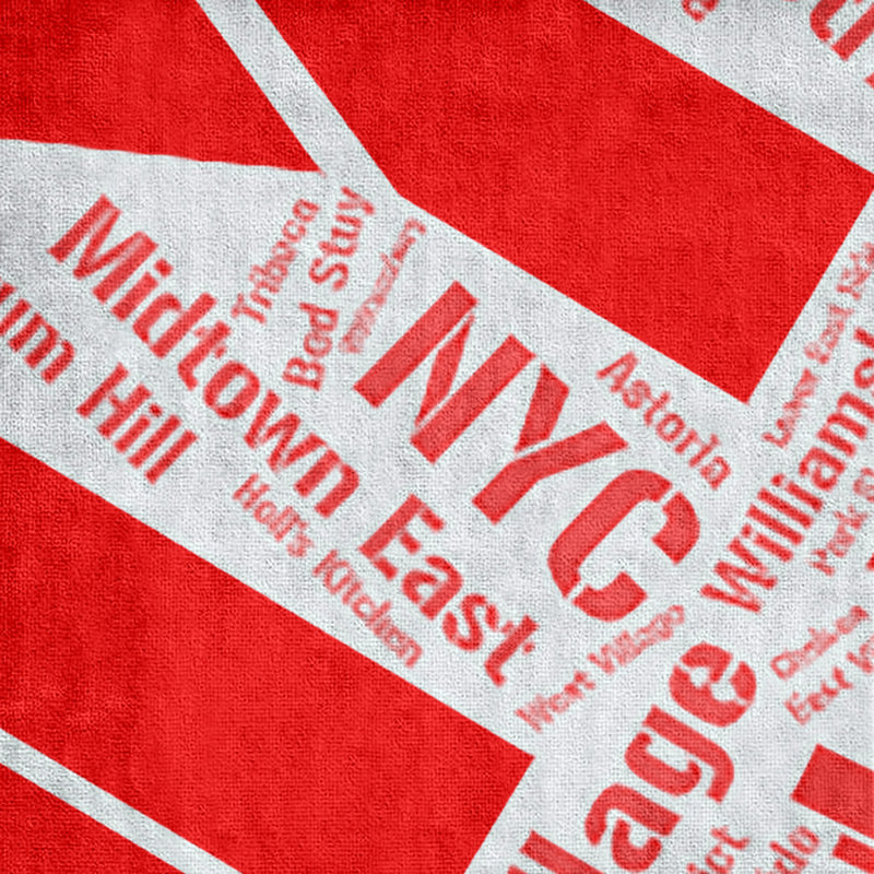 Bath Towel, Red, Microfiber, New York
