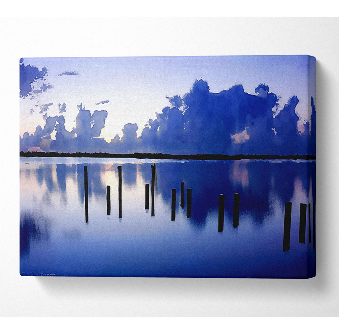 Tranquil Blue Lake - Kunstdrucke auf Leinwand - Wrapped Canvas