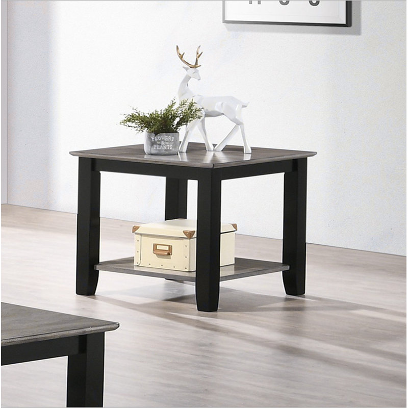 Table de bout simple en bois d'hévéa, Noyer