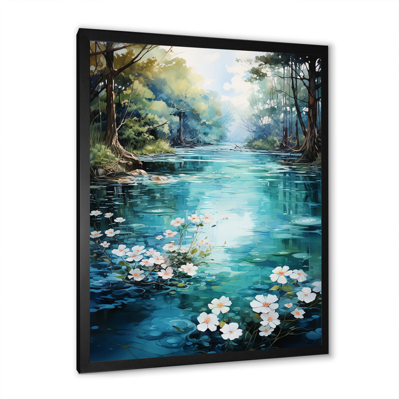Romantiques sérénités florales II - impression, H 44 po x l 34 po x P 1,5 po, Cadre simple noir