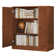 100% Solid Wood 3-Shelf Bookcase with Solid Doors and Adjustable Shelves