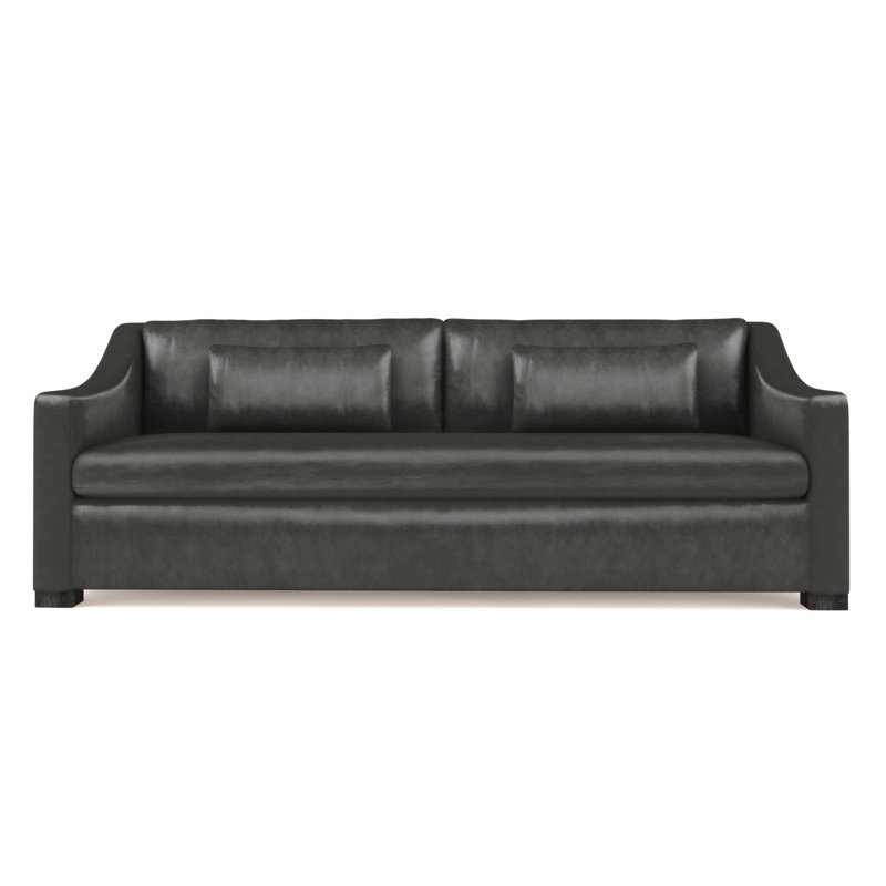 Canapé Crosby, Cuir rétro graphite, H 32,5 po x l 84 po x P 43 po, Ébène
