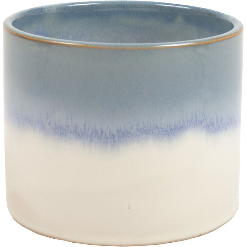 Pot de fleurs en céramique émaillée réactive verte Jerrod, Bleu, H 3,9 po x l 4,7 po x P 4,7 po