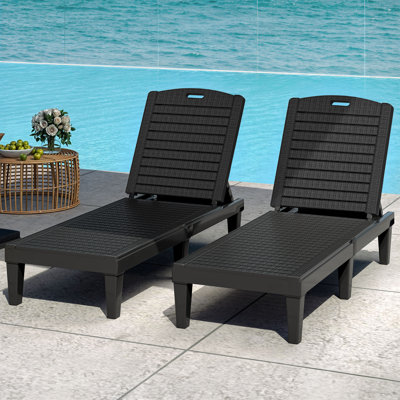 Ason Outdoor Resin Adjustable Chaise Lounge Set by Winston Porter