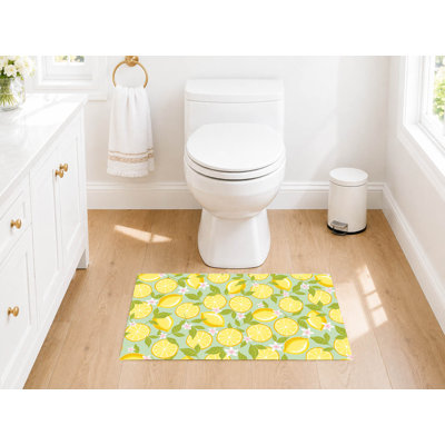 Lemons Absorbent Non-Skid Rectangular Toilet Mat