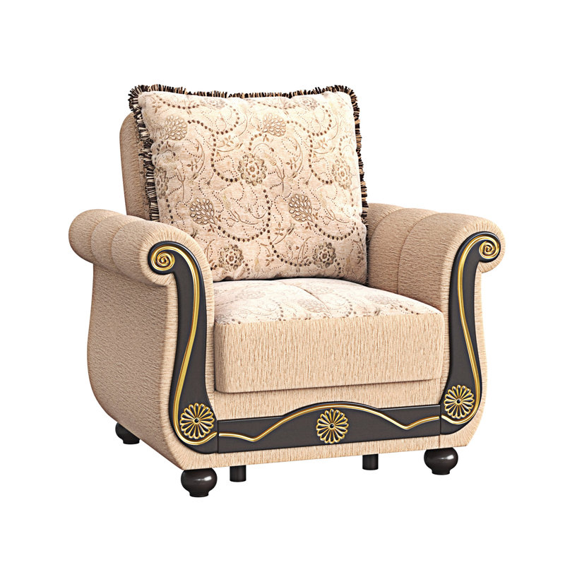 Fauteuil rembourré convertible avec rangement