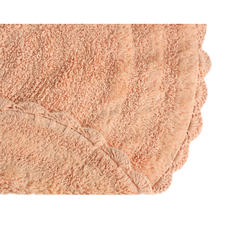 100% Cotton Reversible cute Crochet  Bath Rug, Peach